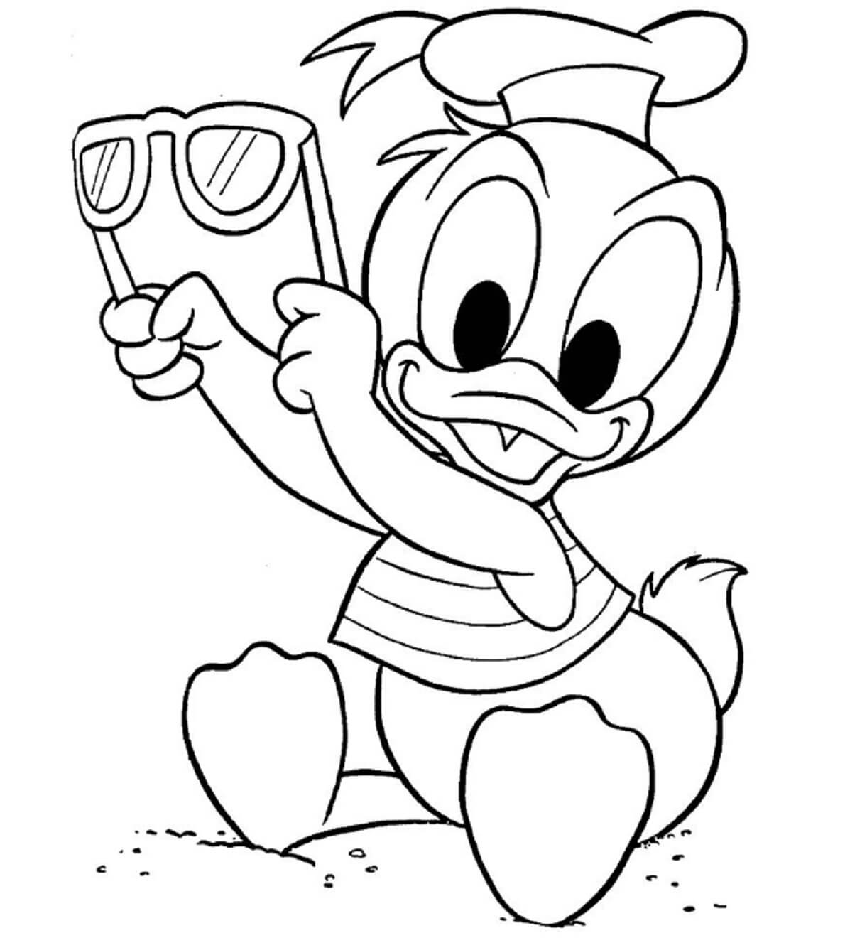 Dibujo de Bebé Pato Donald para Colorear