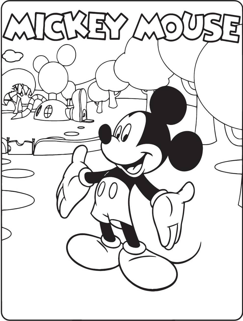 Dibujo de Impresionante ratón Mickey para Colorear