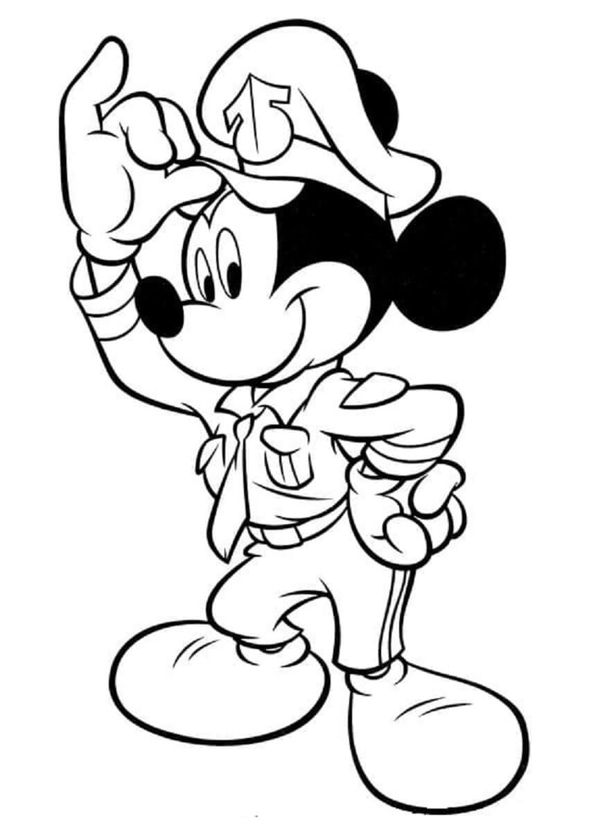 Dibujo de Mickey Mouse la policía para Colorear