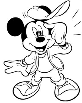 Dibujo de Ratón Mickey Divertido para Colorear