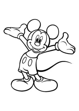 Dibujo de Ratón Mickey Feliz para Colorear