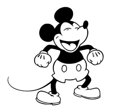Dibujo de Ratón Mickey Riendose para Colorear