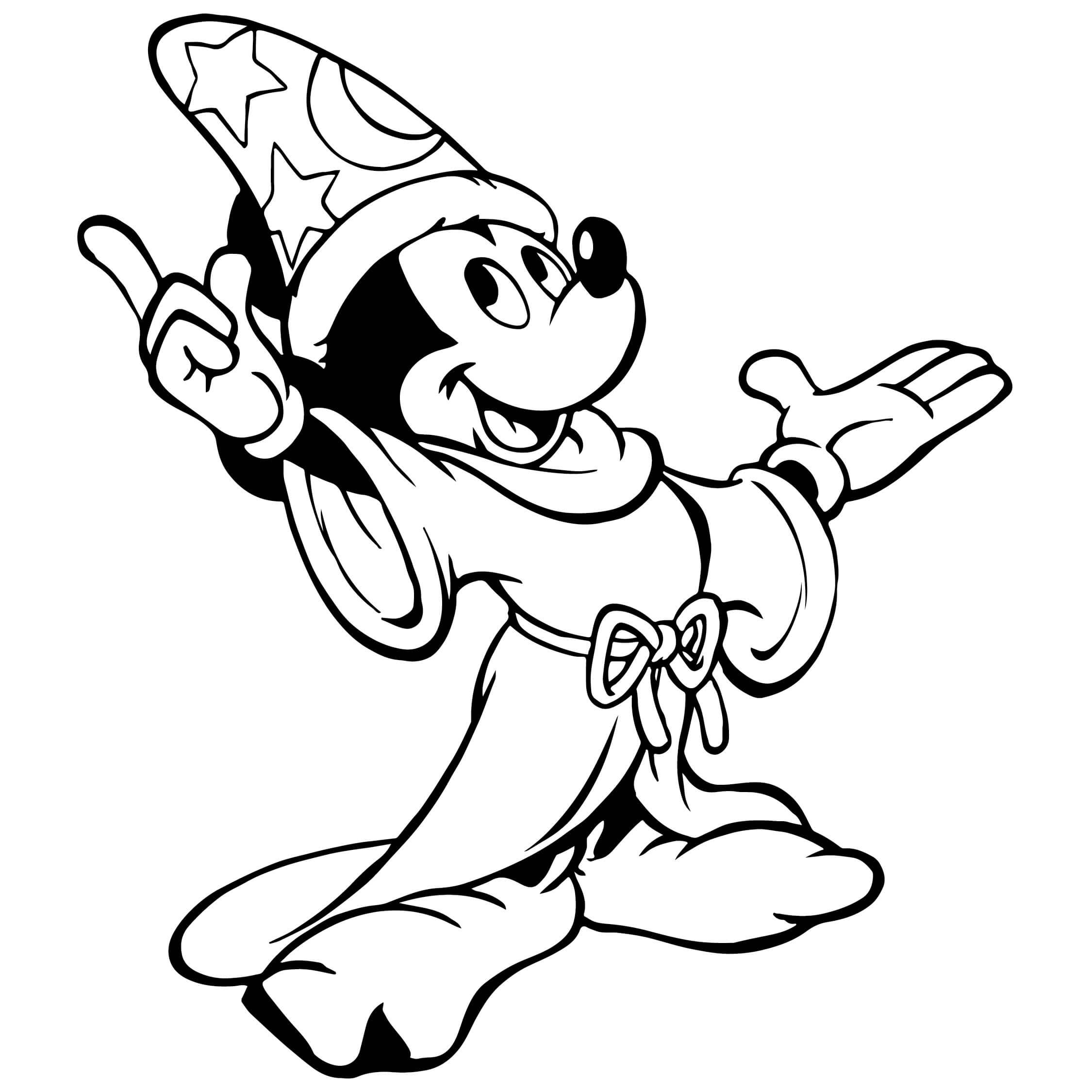 Dibujo de Ratón de Mickey Mago para Colorear