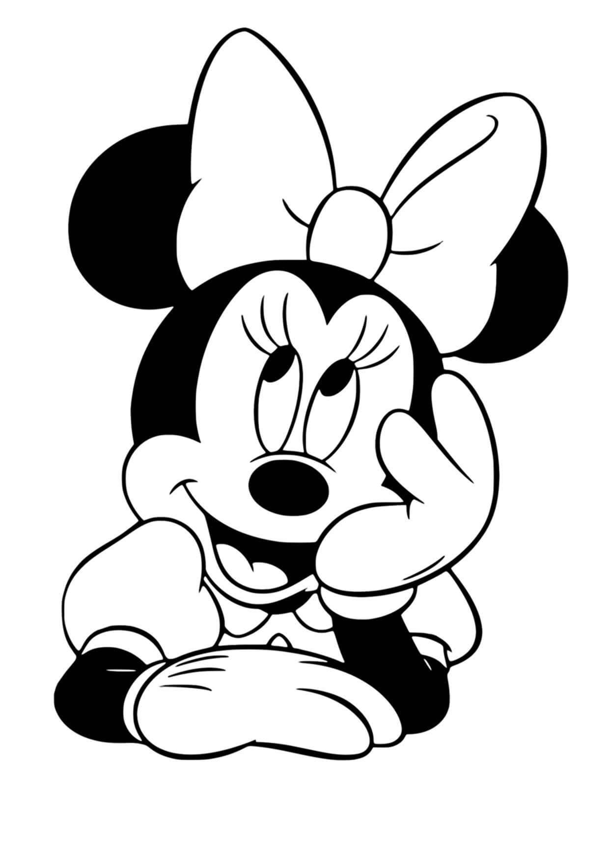 Dibujo de Retrato de Minnie Mouse 1 para Colorear