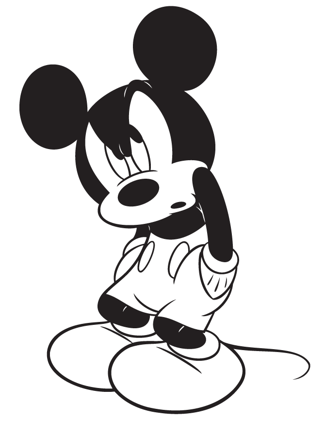 Dibujo de Mickey Enojado para Colorear