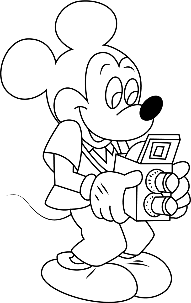 Dibujo de Mickey ratón con cámara para Colorear
