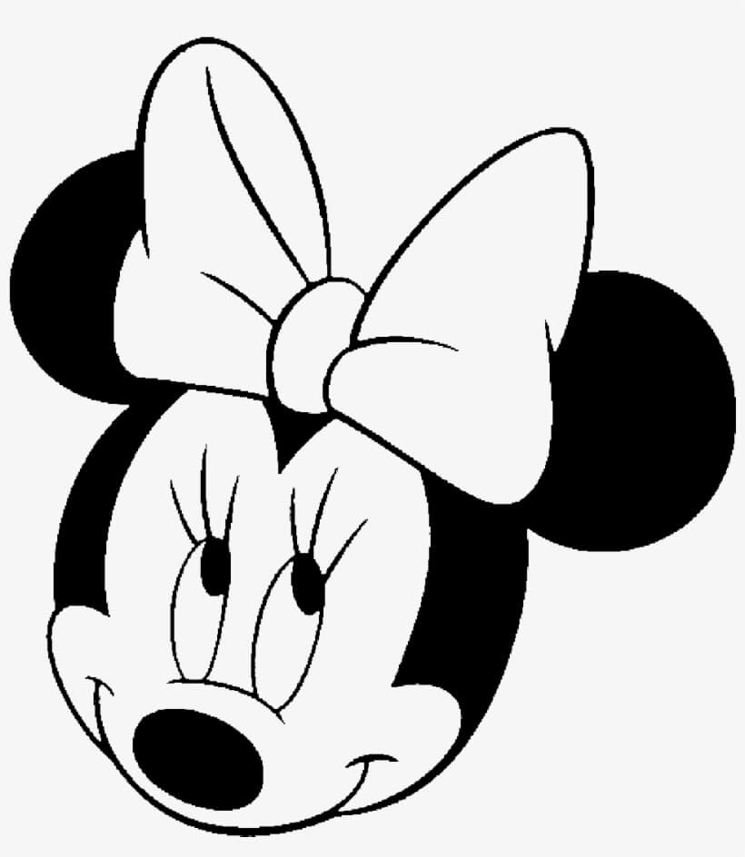 Dibujo de Cabeza de Minnie Mouse Sonriente para Colorear