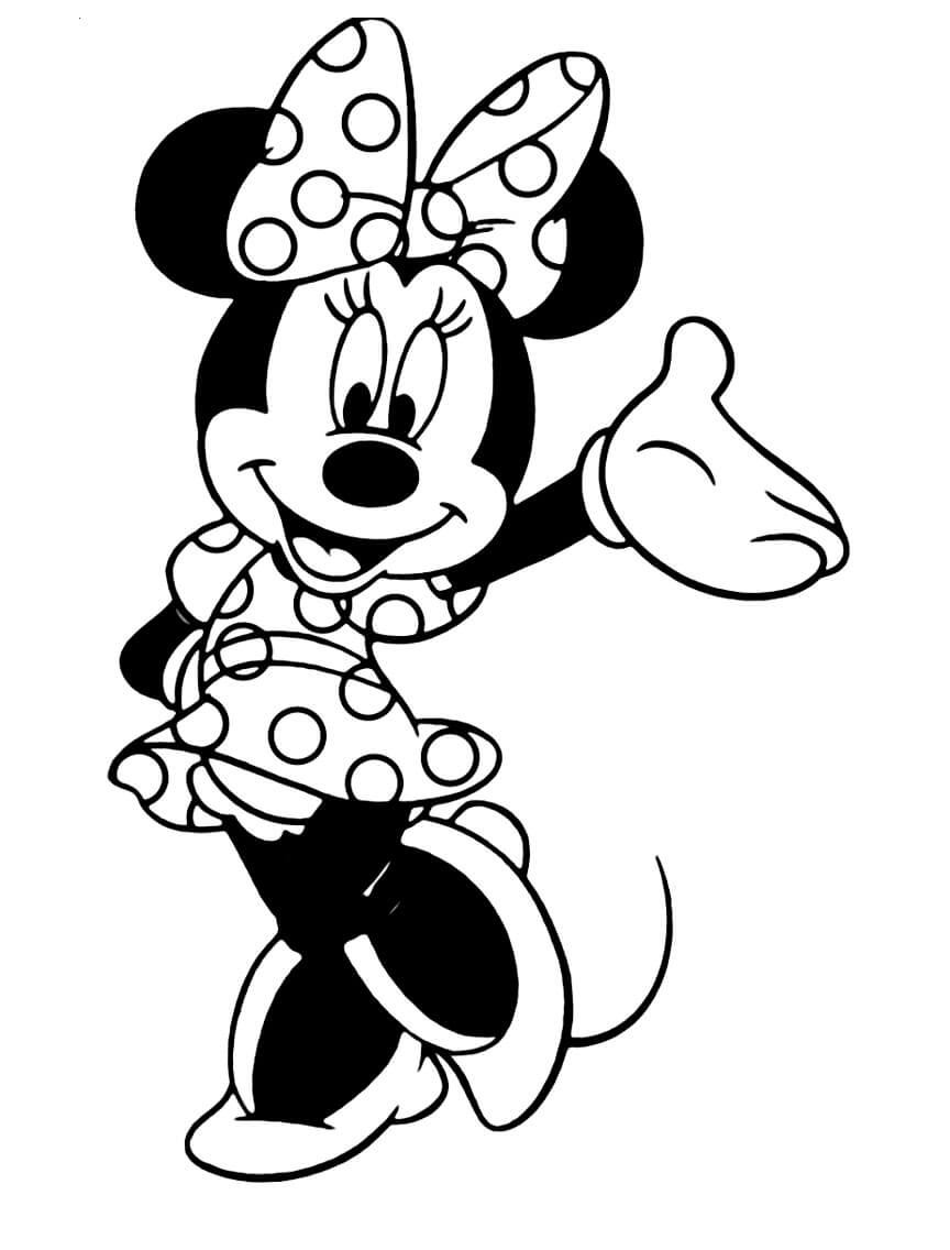 Dibujo de Divertido ratón Minnie para Colorear