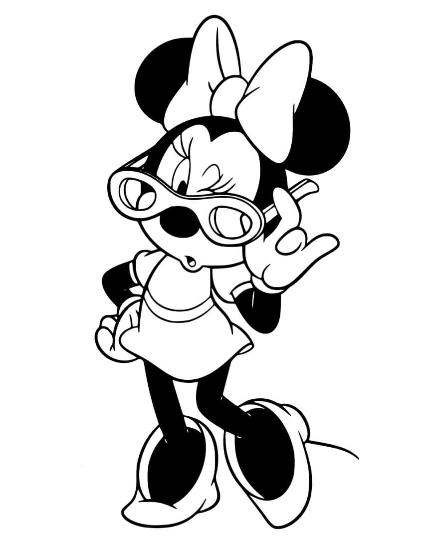 Dibujo de Genial Minnie Mouse para Colorear