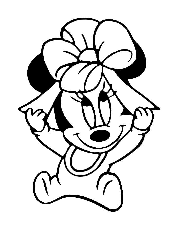 Dibujo de Minnie Mouse con Cinta para Colorear