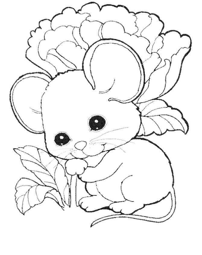 Dibujo de Lindo ratón para Colorear