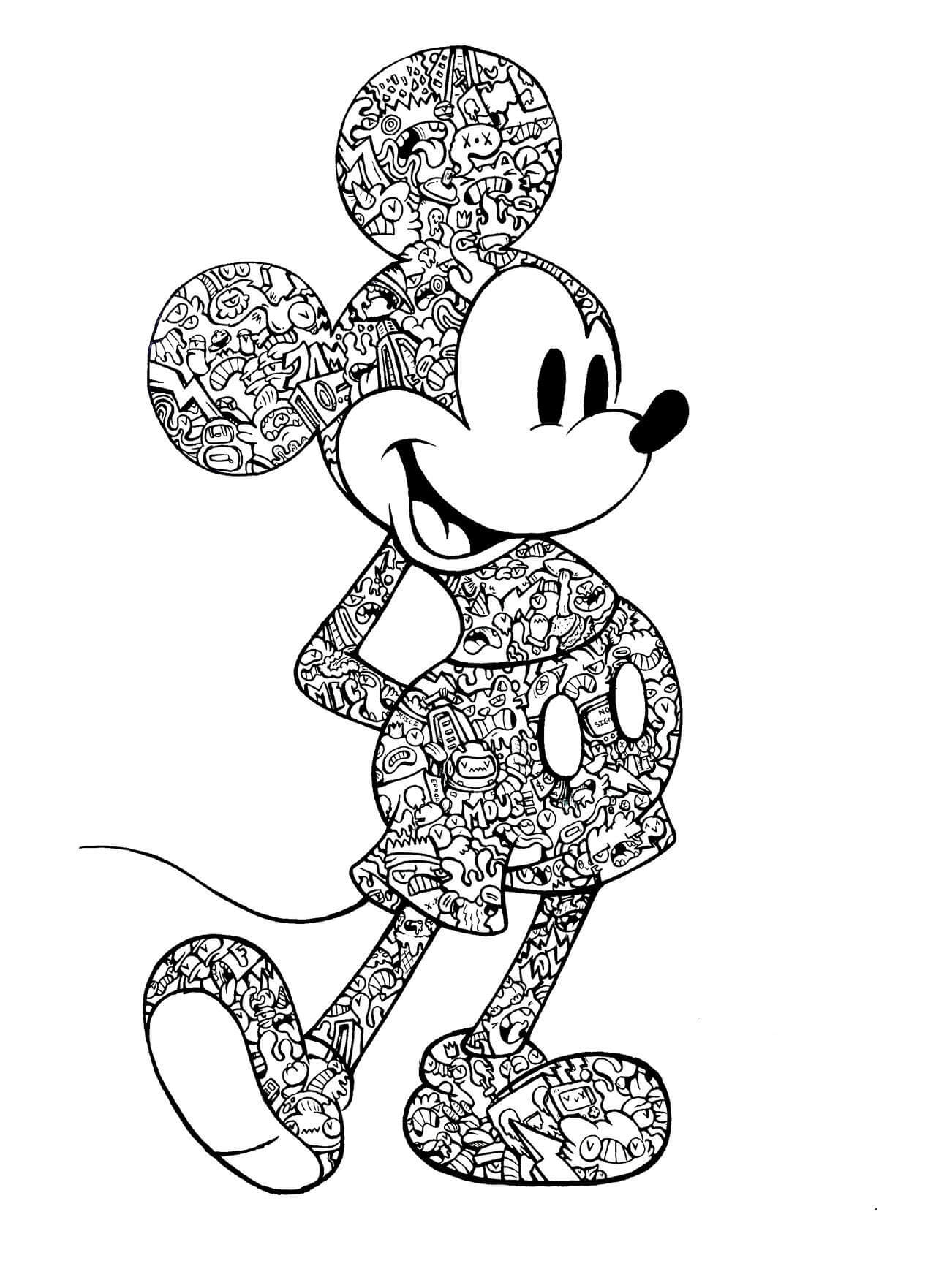 Dibujo de Mandala de Mickey Mouse para Colorear