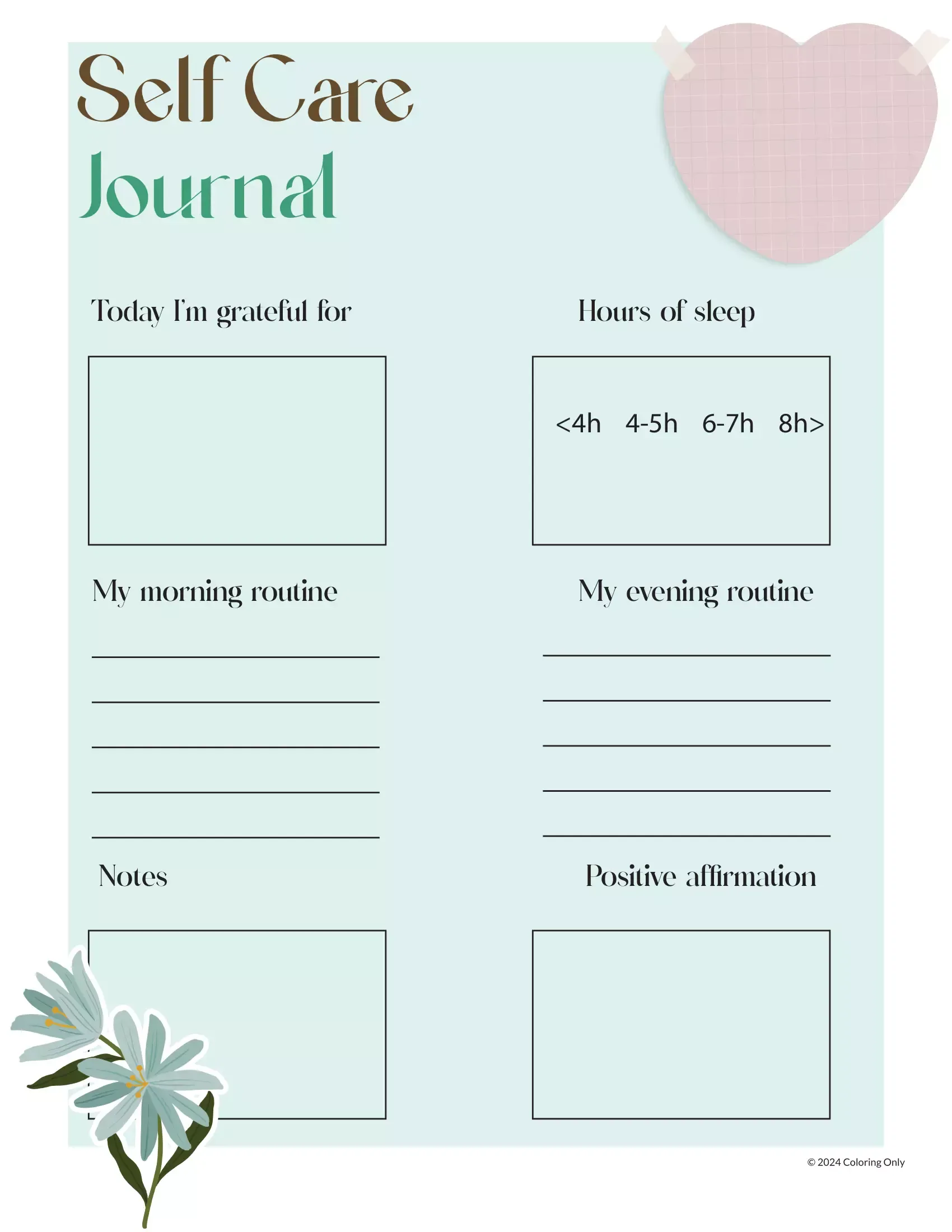 Dibujo de Imgi 10 Sleep Self Care Journal Template para Colorear