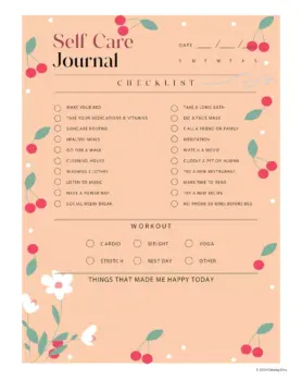 Dibujo de Imgi 12 Checklist Self Care Journal Template para Colorear