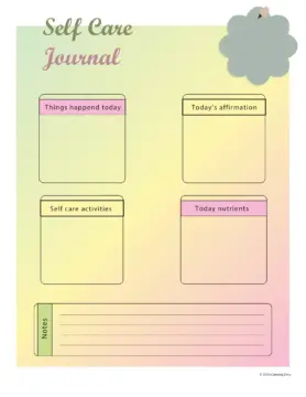 Dibujo de Imgi 8 Affirmation Self Care Journal Template para Colorear