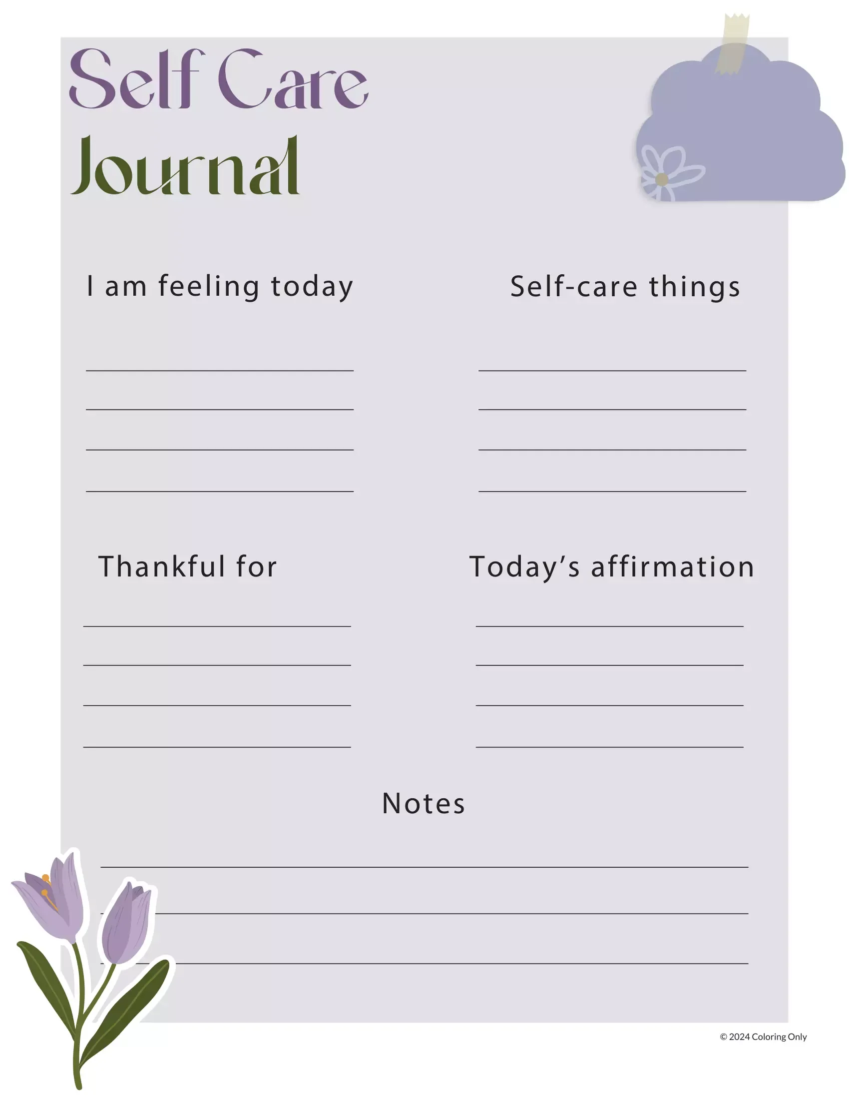 Dibujo de Imgi 9 Thankful Self Care Journal Template para Colorear