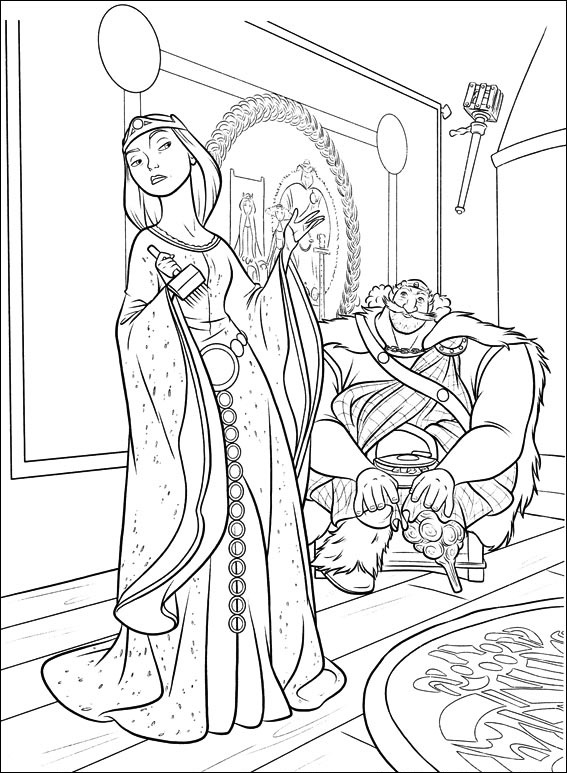Dibujo de Elinor y el Rey Fergus para Colorear