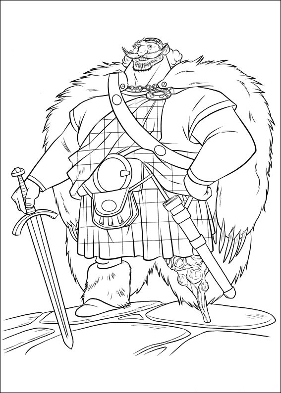 Dibujo de Feliz Rey Fergus para Colorear