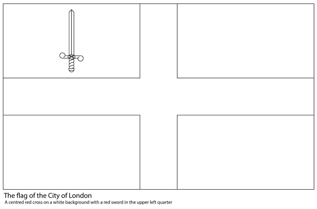 Dibujo de Bandera de la Ciudad de Londres para Colorear