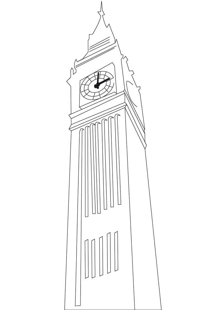 Dibujo de Big Ben en Londres para Colorear