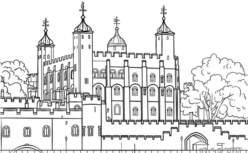 Dibujo de La Torre de Londres para Colorear