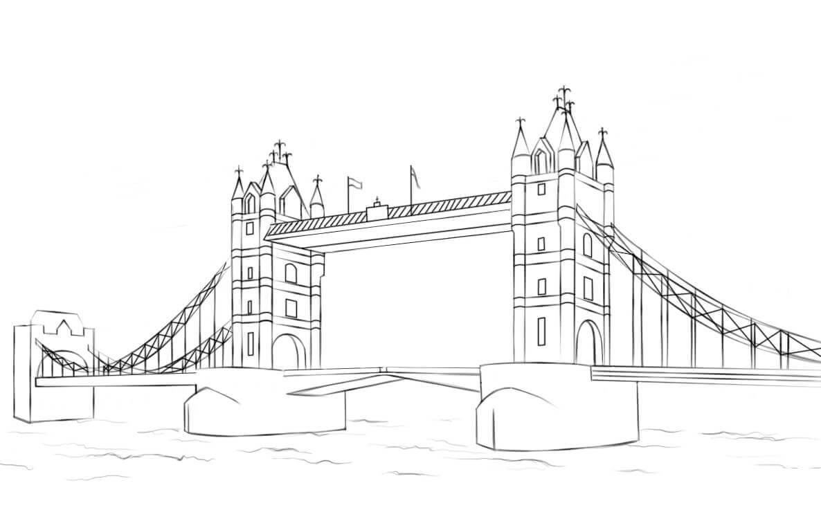 Dibujo de Puente de la Torre 2 para Colorear