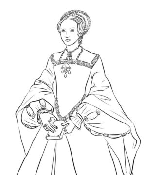 Dibujo de Reina Isabel I para Colorear