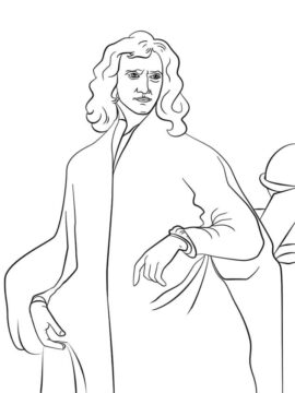 Dibujo de Sir Isaac Newton para Colorear