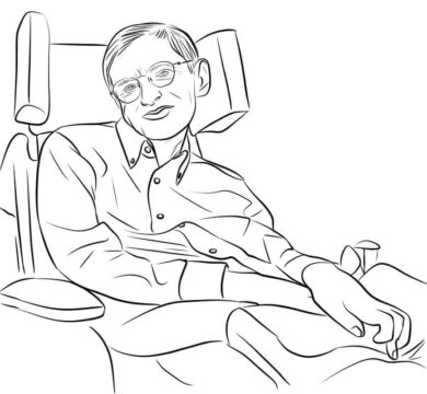 Dibujo de Stephen Hawking para Colorear