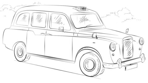 Dibujo de Taxi de Londres para Colorear