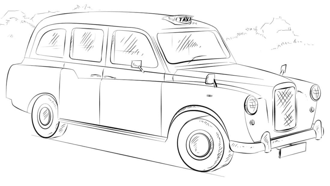 Dibujo de Taxi de Londres para Colorear