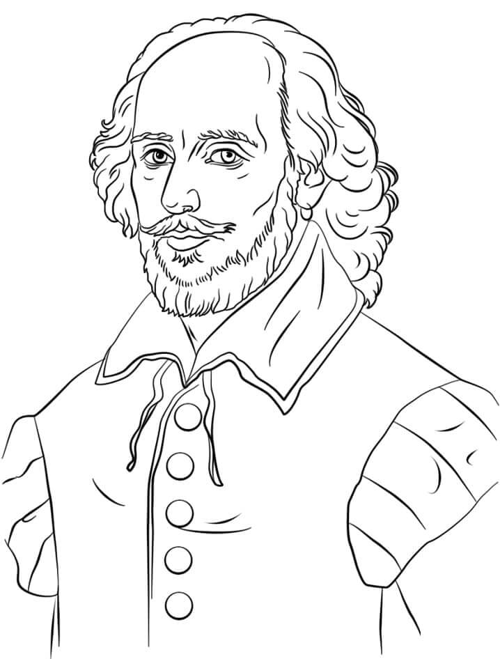Dibujo de William Shakespeare para Colorear