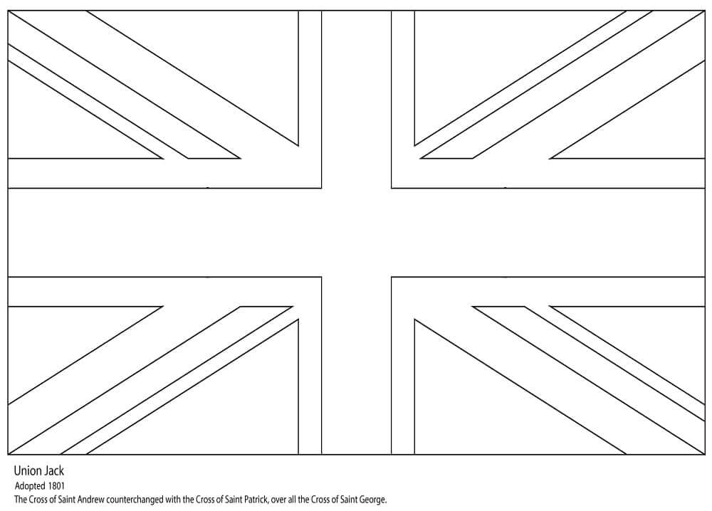 Dibujo de Bandera de Reino Unido para Colorear