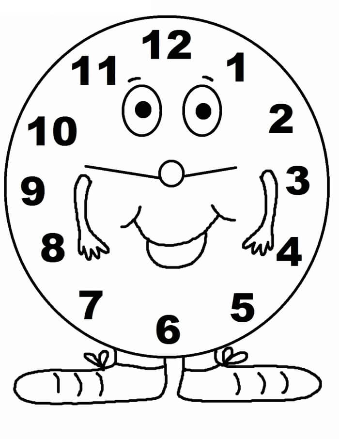 Dibujo de Divertido del Reloj para Colorear