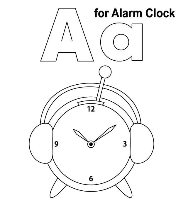 Dibujo de Letra a para Despertador para Colorear