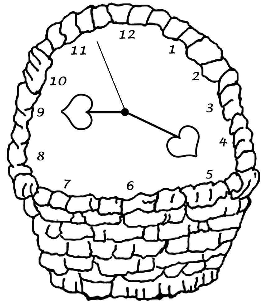 Dibujo de Reloj Cestas para Colorear