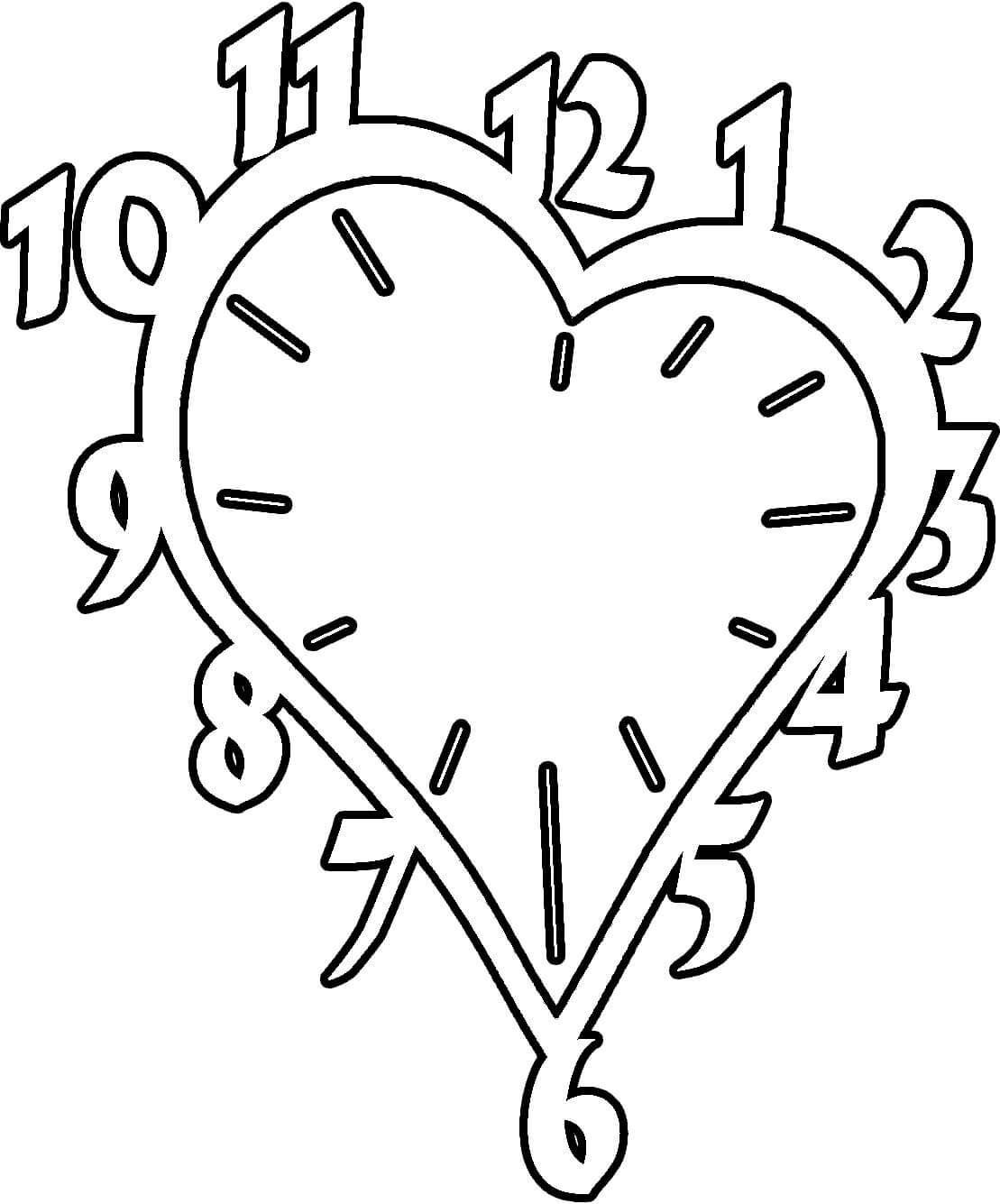 Dibujo de Reloj corazón para Colorear