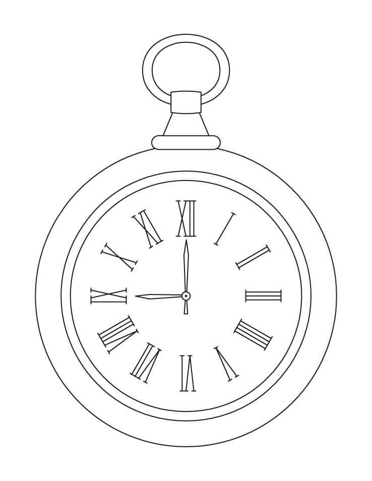 Dibujo de Reloj de Bolsillo para Colorear