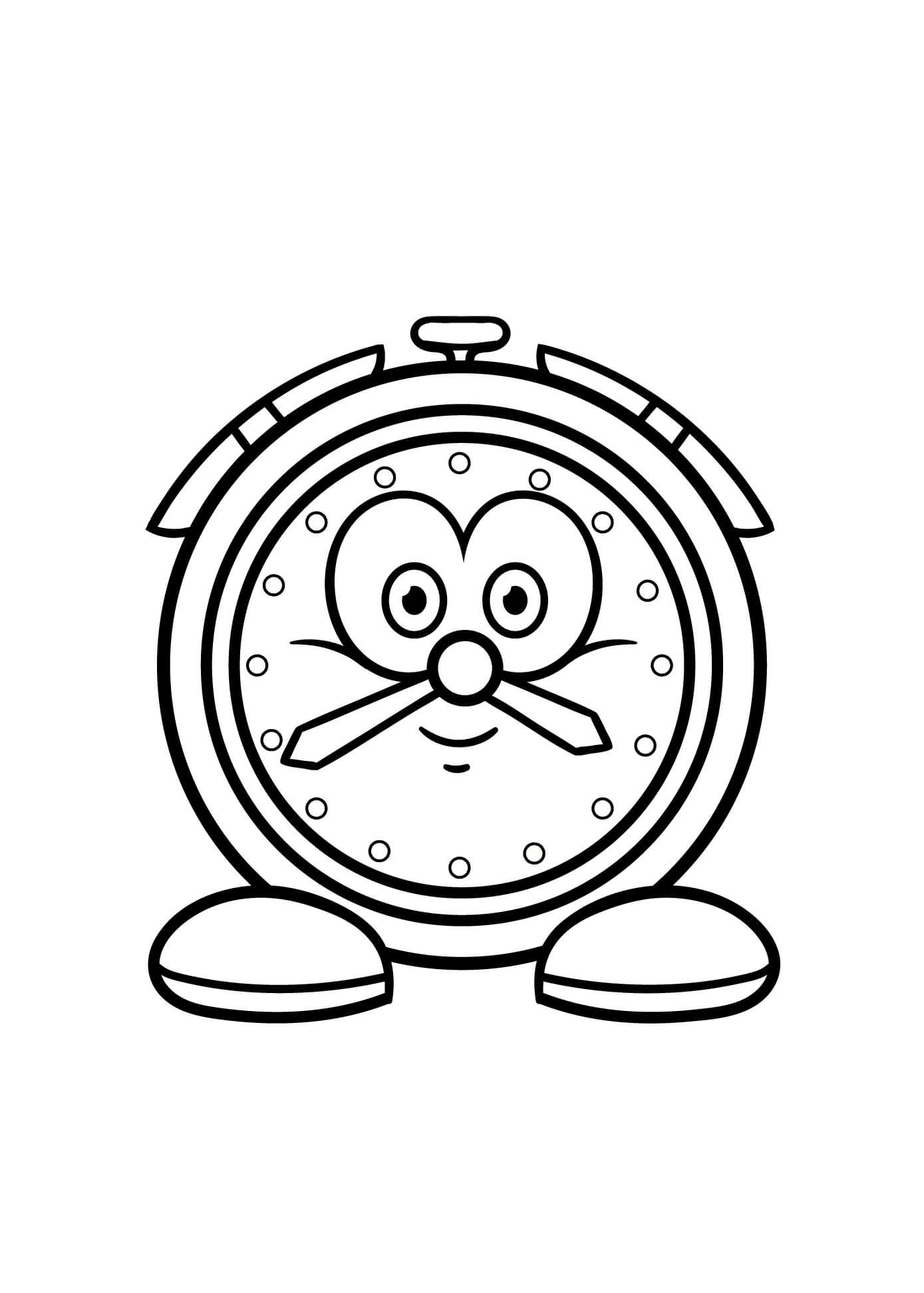 Dibujo de Reloj de Dibujos Animados para Colorear