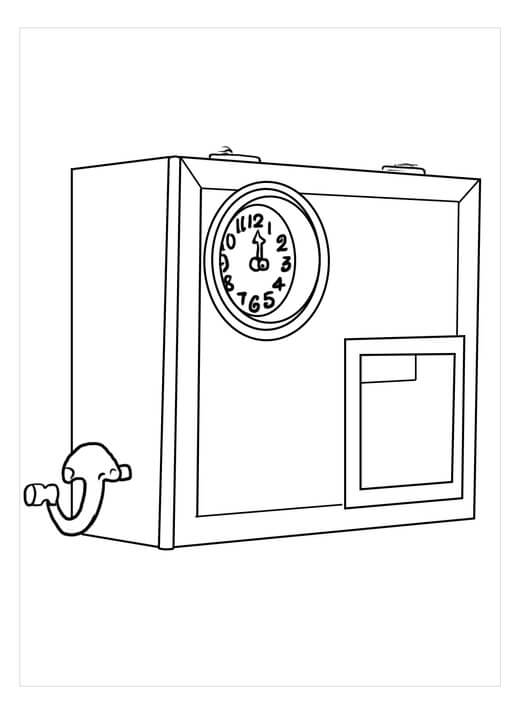 Dibujo de Reloj de Madera de Pancarta para Colorear