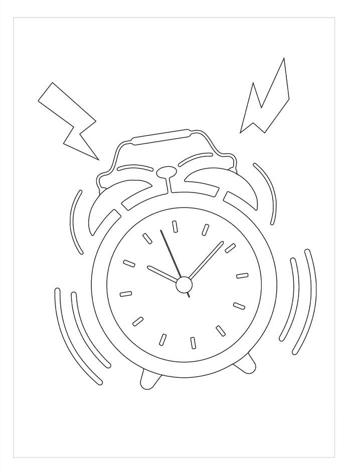 Dibujo de Reloj Despertador básico para Colorear