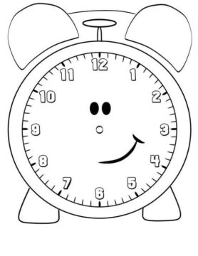 Dibujo de Reloj Sonriente para Colorear