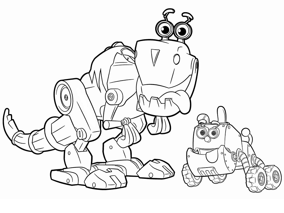 Dibujo de Botasaurio y Bytes para Colorear