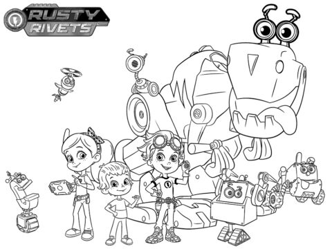 Dibujo de Personajes de Rusty Rivets para Colorear