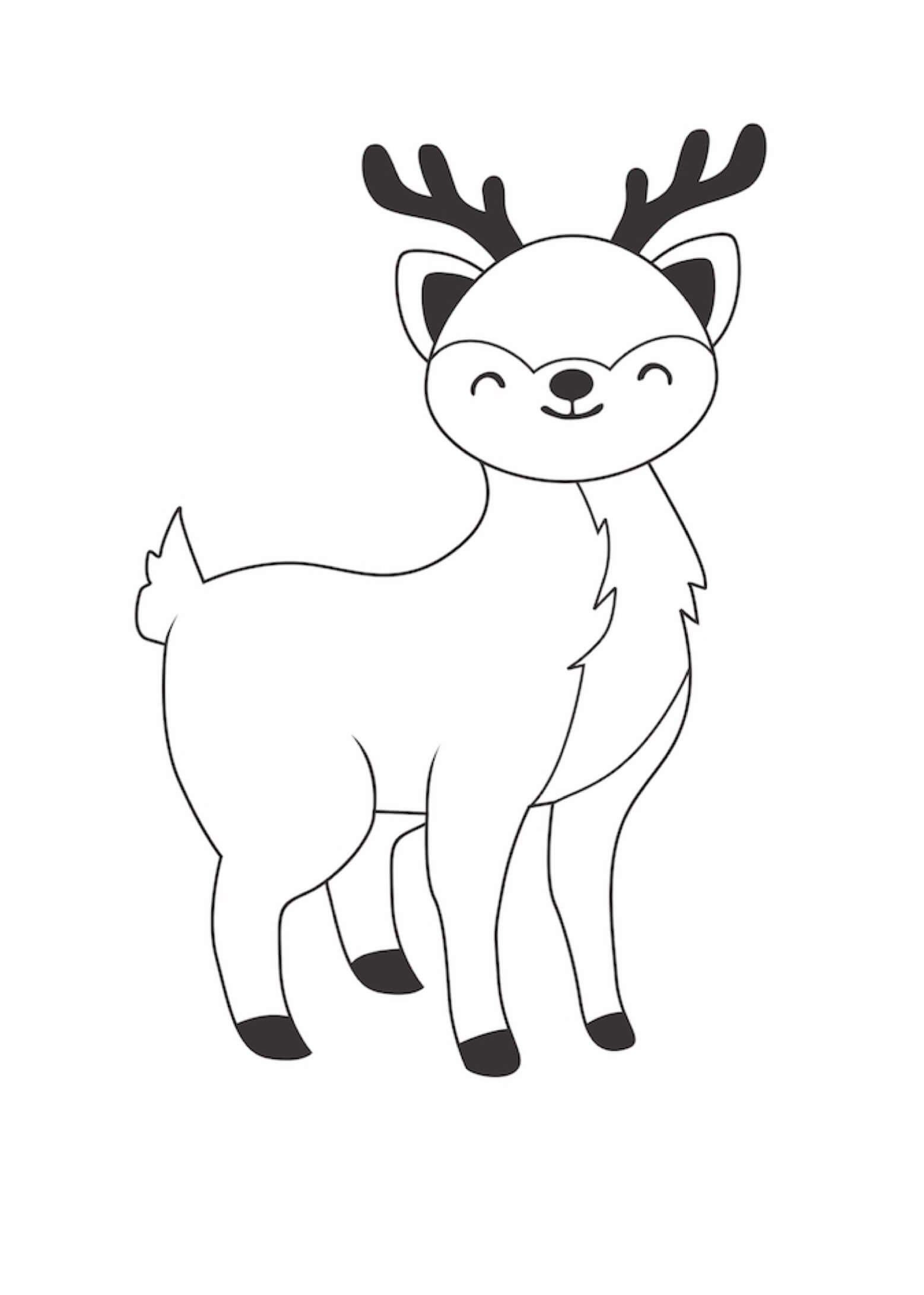 Dibujo de Bonito Reno para Colorear
