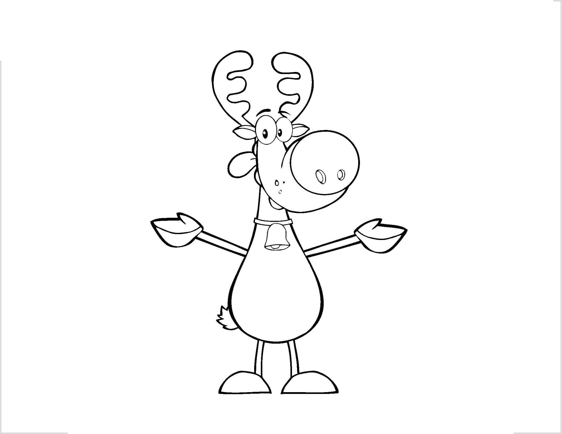 Dibujo de Reno de Pie para Colorear