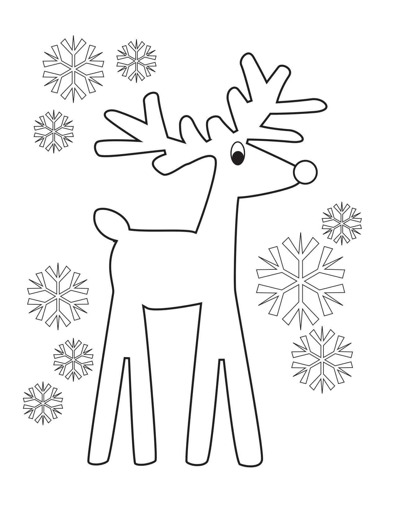 Dibujo de Reno fácil para Colorear