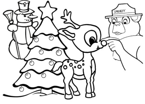 Dibujo de Reno Imprimible para Colorear