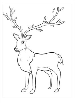Dibujo de Reno Normal para Colorear