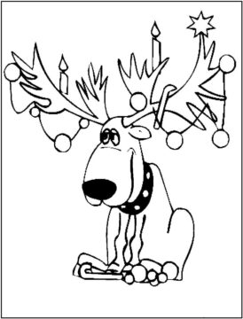 Dibujo de Reno Sentado para Colorear